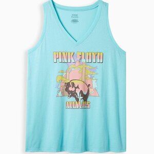 Torrid - Pink Floyd Classic Fit V-Neck Tank Cotton in Aqua Blue​​​​​​​